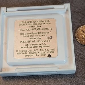 Clinique Color Surge Eye Shadow Duo Beach Plum & Soft Pressed Blush Mocha Pink